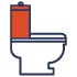 orange toilet